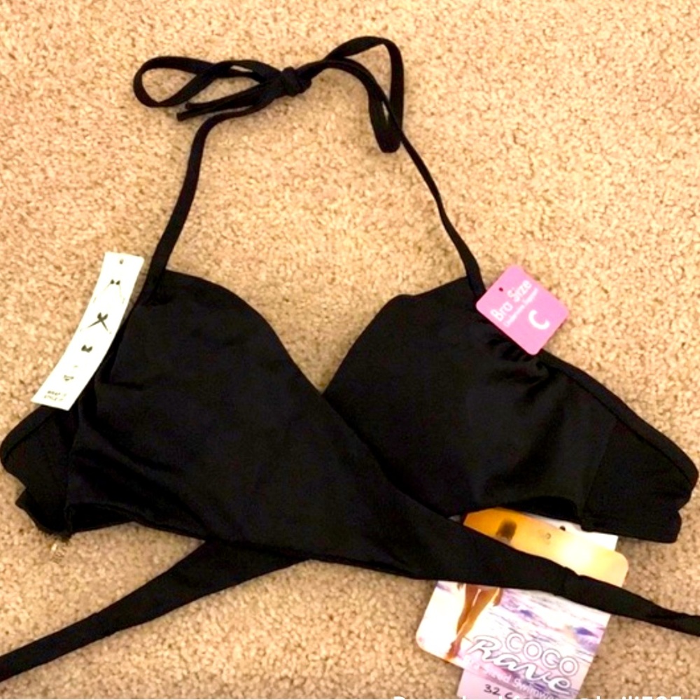 NWT Black Coco Rave bikini top